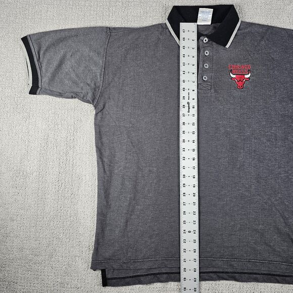 Chicago Bulls Midwest Embroidery short-sleeved polo shirt Gray/Black Men's L - Picture 5 of 8